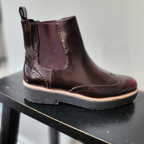 Zara Woman Chelsea Ankle Boot - oxblood / maroon / burgundy - Picture 6 of 10